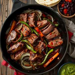 Grilled Sliced Angus Steak Fajitas