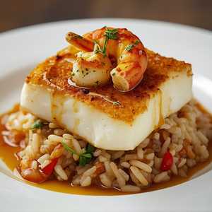 Pan Seared Crab Crusted Alaska Halibut