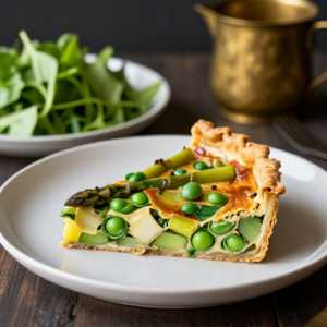 Asparagus, Leek, and Sweet Pea Quiche