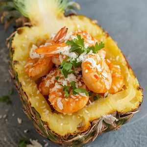 Pasilla Coconut Shrimp (Served in Pineapple)
