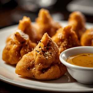 Fried Potstickers in Honey Mustard Sauce