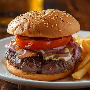 100% (8oz) Angus beef burger