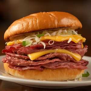 Reuben Cheeseburger
