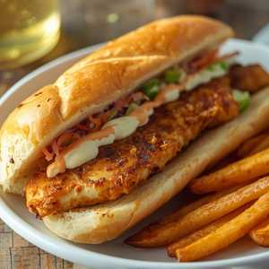 Blackened Catfish Po Boy