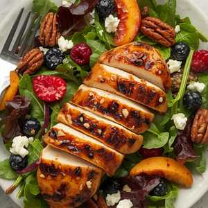 Peach Glazed Grilled Chicken Salad