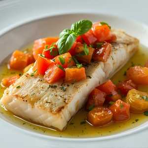 Petrale Sole, Sauce Vierge, Sungold Tomato