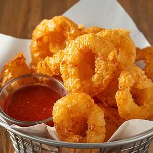 CHICHARRONES WITH HOUSE HOT SAUCE