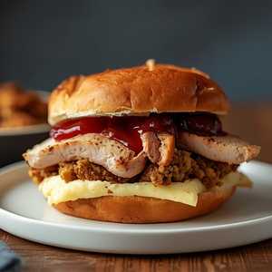 Thanksgiving On A Roll Sandwich