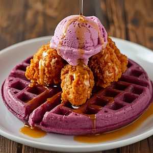 Ube Waffle & Fried Chicken