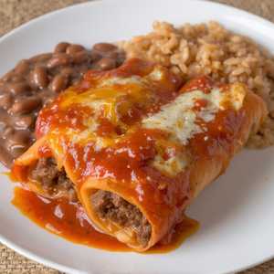 2 Beef Enchiladas Double Wrapped