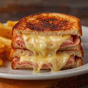 Grilled Ham & Cheese Sandwich Fries & Soft Drink