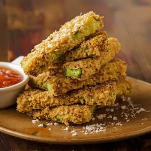 Crispy Zucchini with Marinara and Parmesan