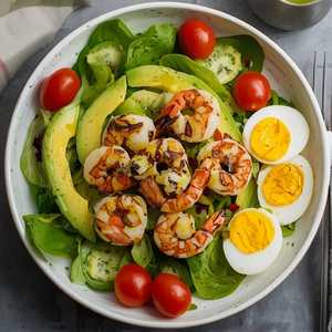 Rainy Day Salad with Grilled Shrimp