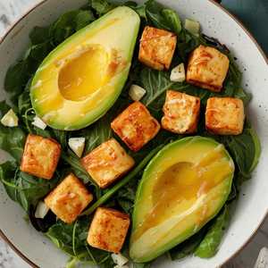 Crispy Tofu & Avocado, Maple Citrus Dressing