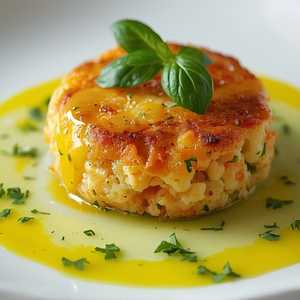 Lobster and Crab Cake with Lemon Basil