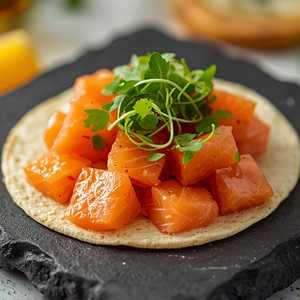 Salmon Sashimi Taco