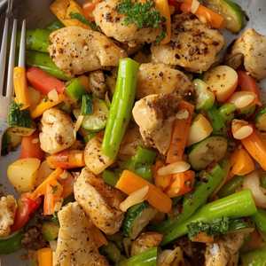 Stir Fried Chicken w/Seasonal Vegetable