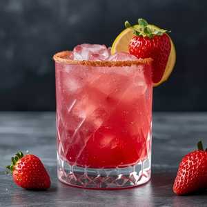 Strawberry Hibiscus Caipirinha
