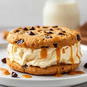 Jumbo Ice Cream Cookie Sandwich: Chocolate, Chocolate Chunk, Vanilla