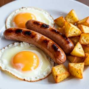Three Eggs With Sausage