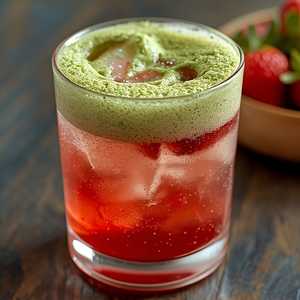 Strawberry Matcha Fizz