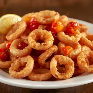 Pan-Fried Calamari with Hot Cherry Peppers