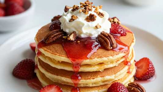 Roasted Strawberry Pancakes