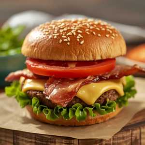 Turkey Bacon Cheeseburger