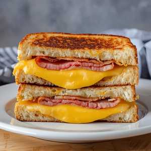 Double Decker Grilled 3 Cheese Sandwich