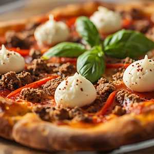 Stracciatella & Sausage Pizza