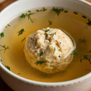 Our Famous Matzo Ball Soup with Plenty of Chicken