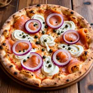 Pizza con Salmone Affumicato e Cipolla