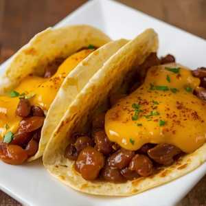 Adobada Bean & Cheese Tacos (2 pcs) / Tacos de frijol con queso adobados
