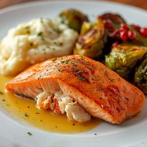 Signature Stuffed Salmon with Crab Meat