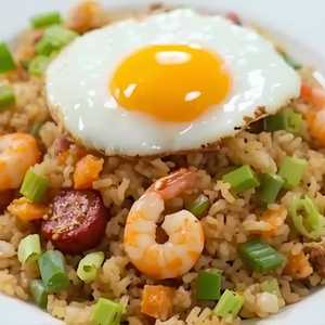 chinese sausage & shrimp fried rice
