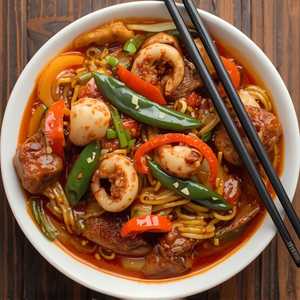 Stir fried squid and Pork