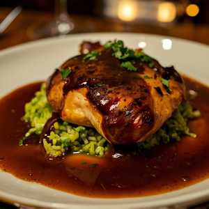 Half Boneless Chicken (Mole & Cilantro Rice)