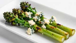 Grilled Broccolini & Blue Cheese