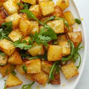 Crispy Potatoes & Mustard Greens