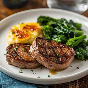 Petite Filet Medallions au Poivre
