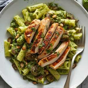 Grilled Chicken Breast Pesto Rigatoni