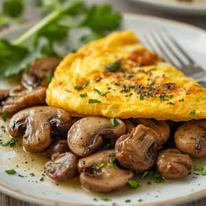Omelette with Fresh Mushroom