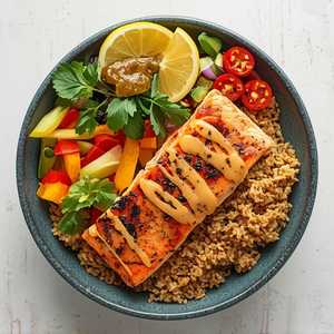 Grilled Salmon Rice Bowl