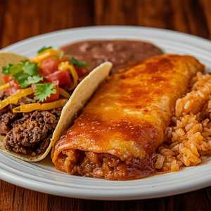 Taco and Cheese Enchilada