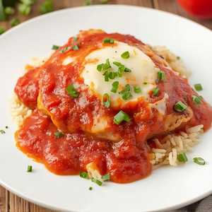 Baked Pork Chop in Tomato Sauce over Rice