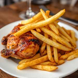 Chicken half with chips