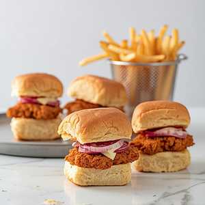 Fried Chicken Sliders & Bucket Of Fries