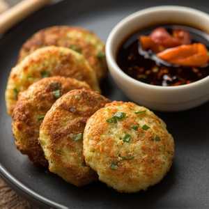 Khanom Gui Chai Tod Crispy Chive Cakes