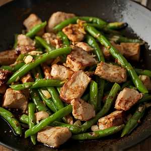 Pan Fried Pork with String Bean