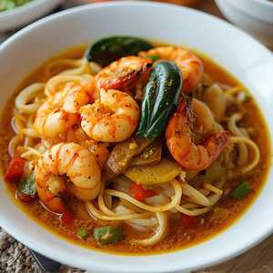 Seafood Chow Fun in Curry Sauce